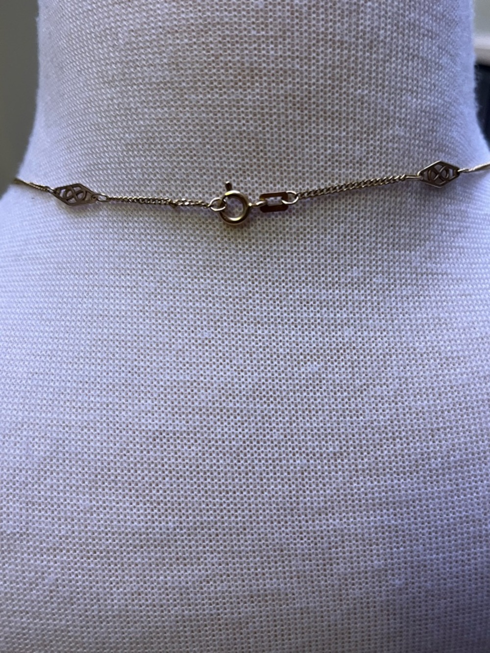 Yellow Gold 14K Chain Featuring Filigree Infinity Symbols  Curb Link Chain 14” - Picture 4 of 8